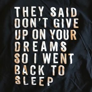 Graphic black stretch tee 😴